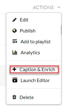 Dropdown menue to select caption & enrich